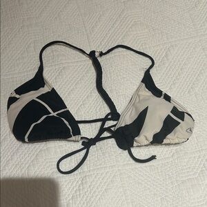 Reef Black and White Bikini Top